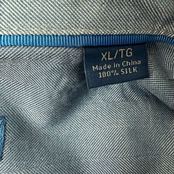 Tommy Bahama Men's XL 100% Silk Long Sleeve Button Up Blue Brown Dot Plaid Fall - Picture 5 of 9